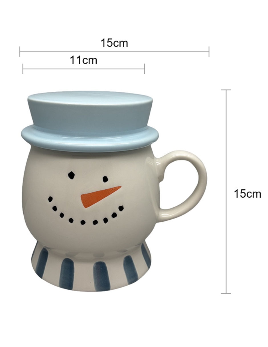 Taza con tapa snowmen 5