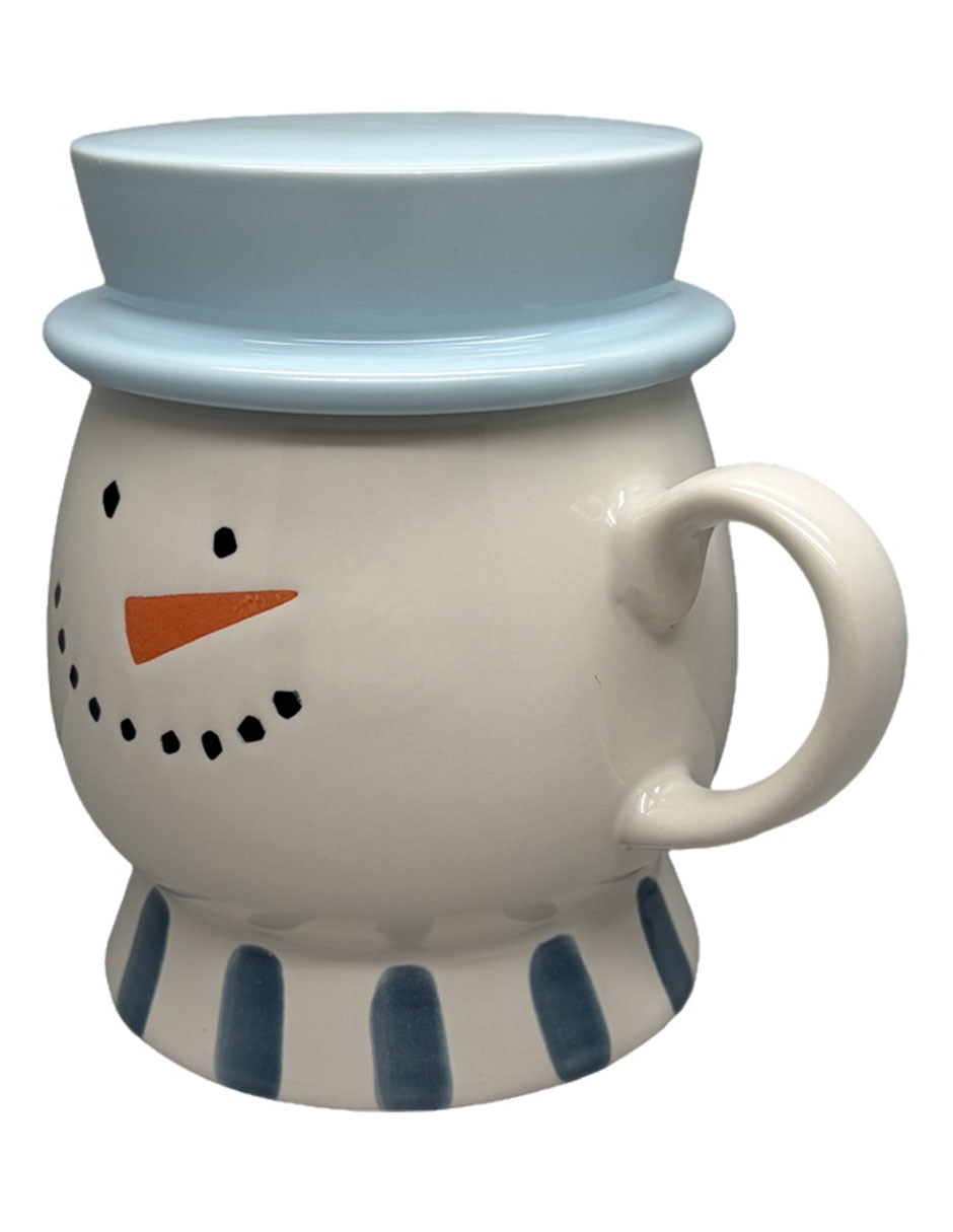 Taza con tapa snowmen 2