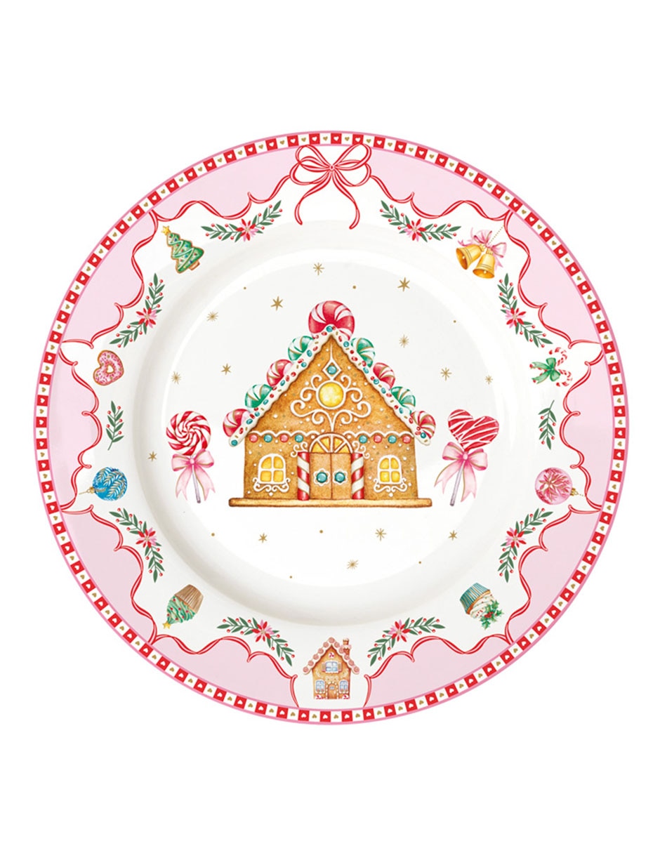 Vajilla cerrada Christmas Spirit Villa Navideña de porcelana para 4 personas