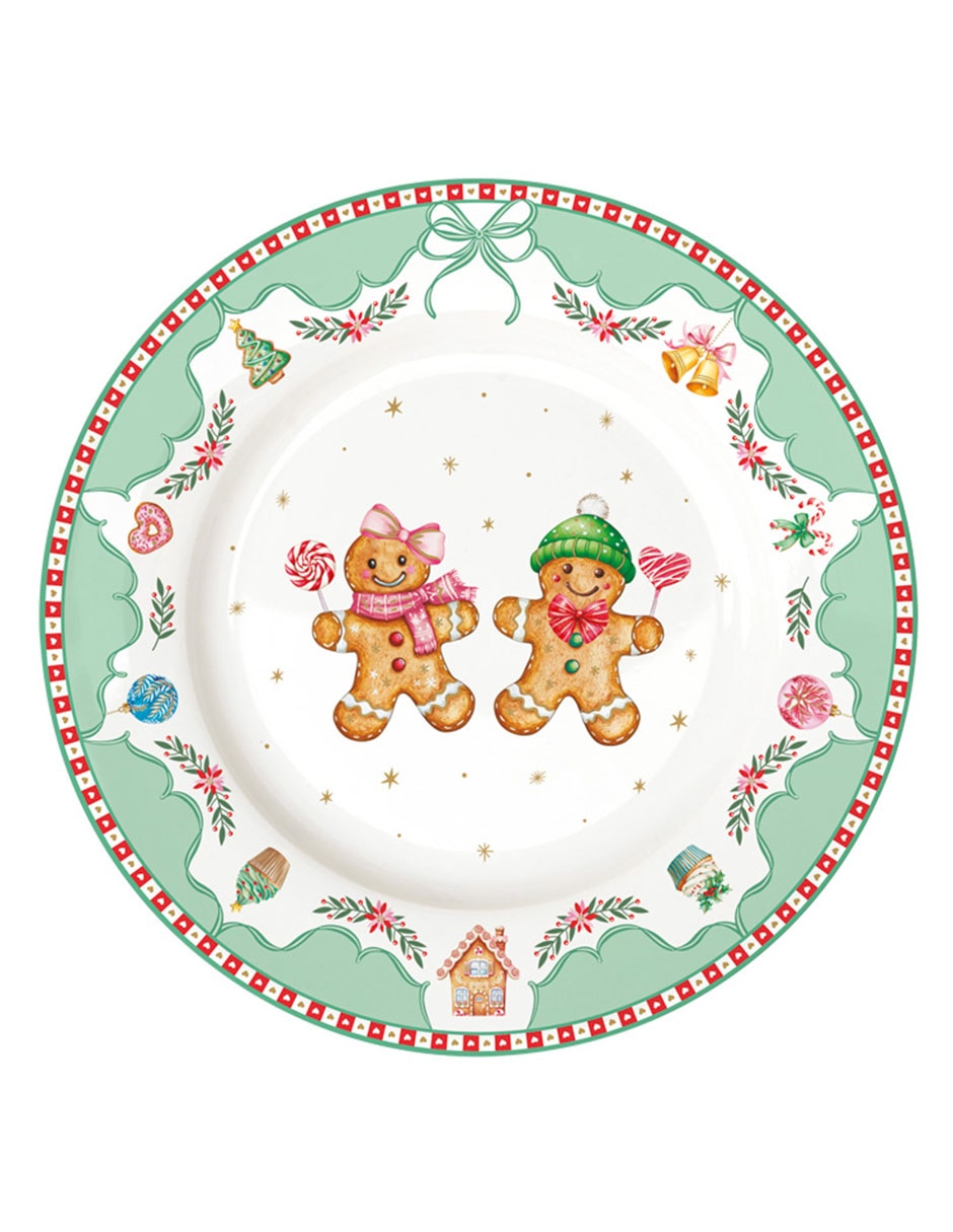 Vajilla cerrada Christmas Spirit Villa Navideña de porcelana para 4 personas