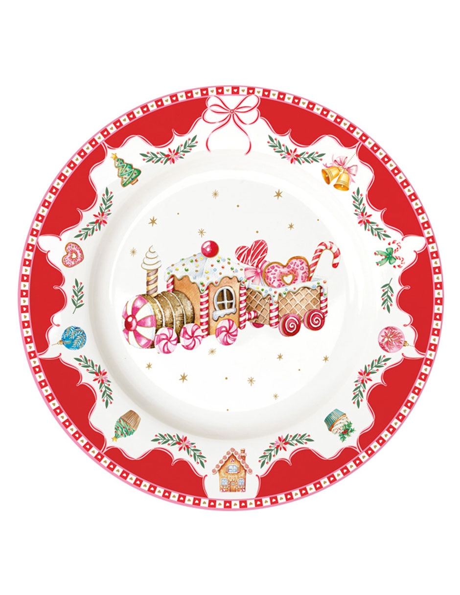 Vajilla cerrada Christmas Spirit Villa Navideña de porcelana para 4 personas
