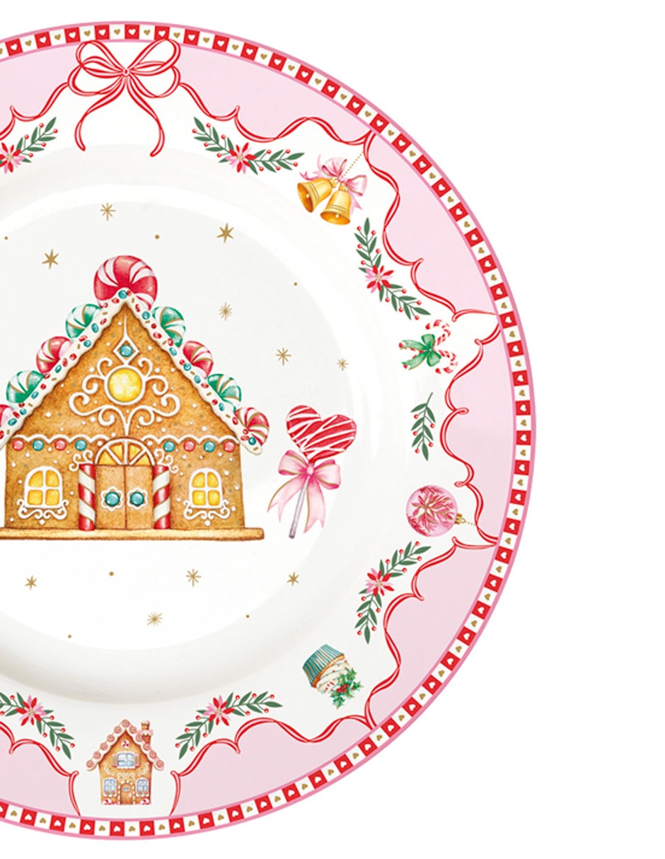 Vajilla cerrada Christmas Spirit Villa Navideña de porcelana para 4 personas