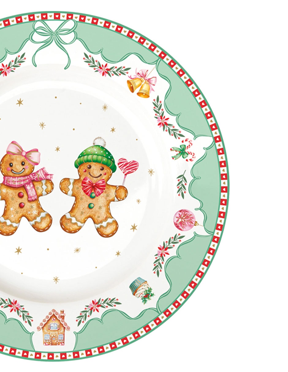 Vajilla cerrada Christmas Spirit Villa Navideña de porcelana para 4 personas