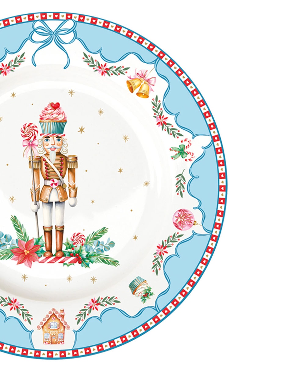Vajilla cerrada Christmas Spirit Villa Navideña de porcelana para 4 personas