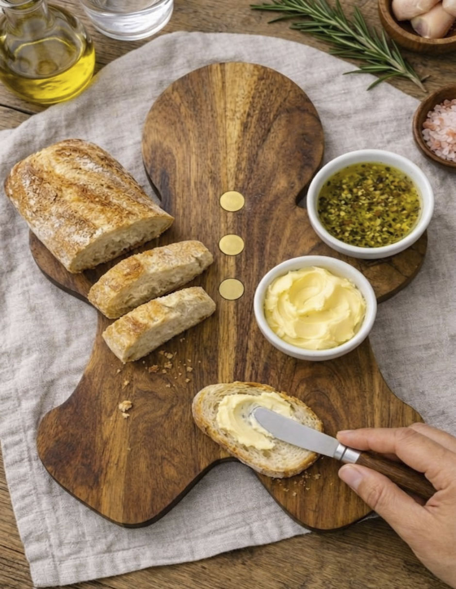 Set tabla para queso Ginger de madera acacia 2