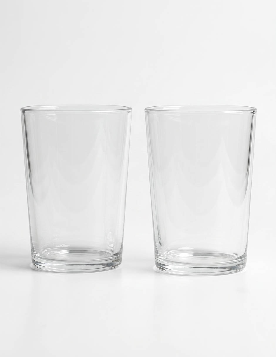 Vaso para agua de vidrio con 2 piezas 1