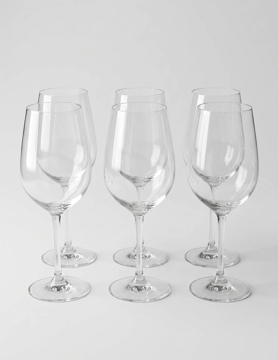 Set de copas para vino blanco de vidrio con 6 piezas 1