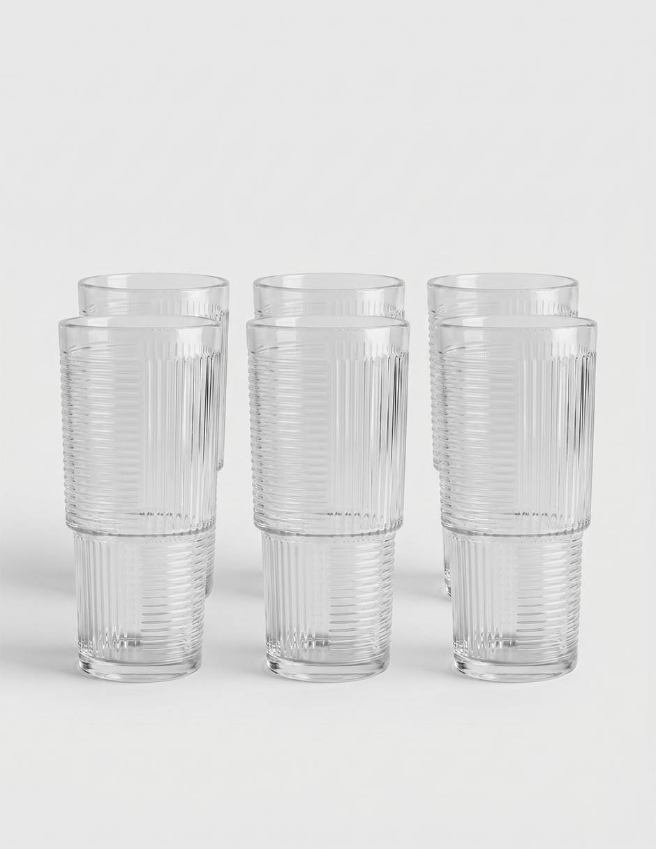 Set de vasos para agua de vidrio con 6 piezas 1