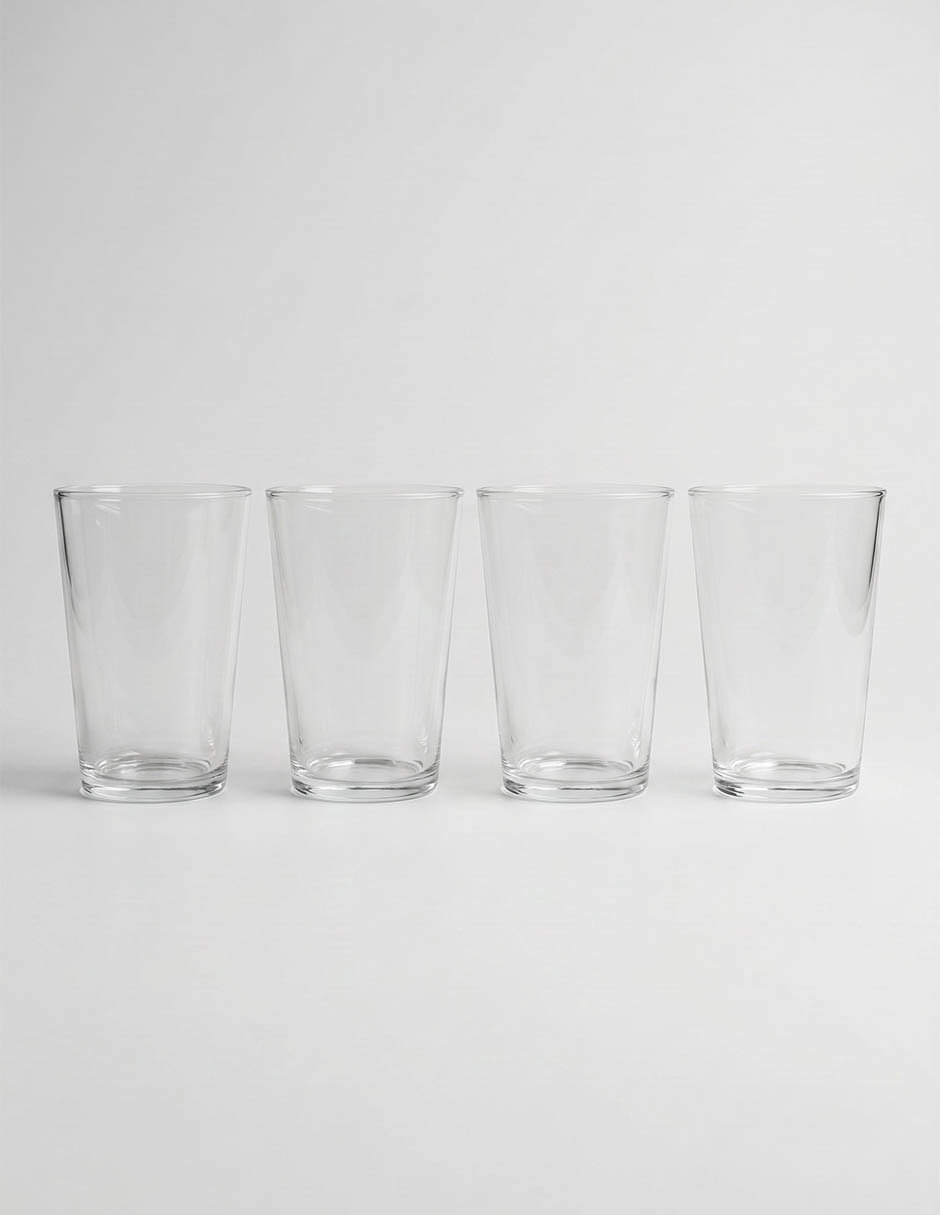 Set de vasos para agua de vidrio con 4 piezas 1