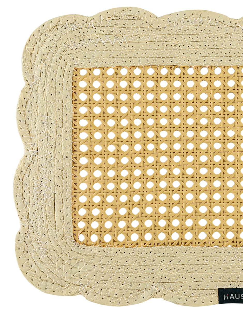 Mantel individual rectangular de fibras naturales floris 5