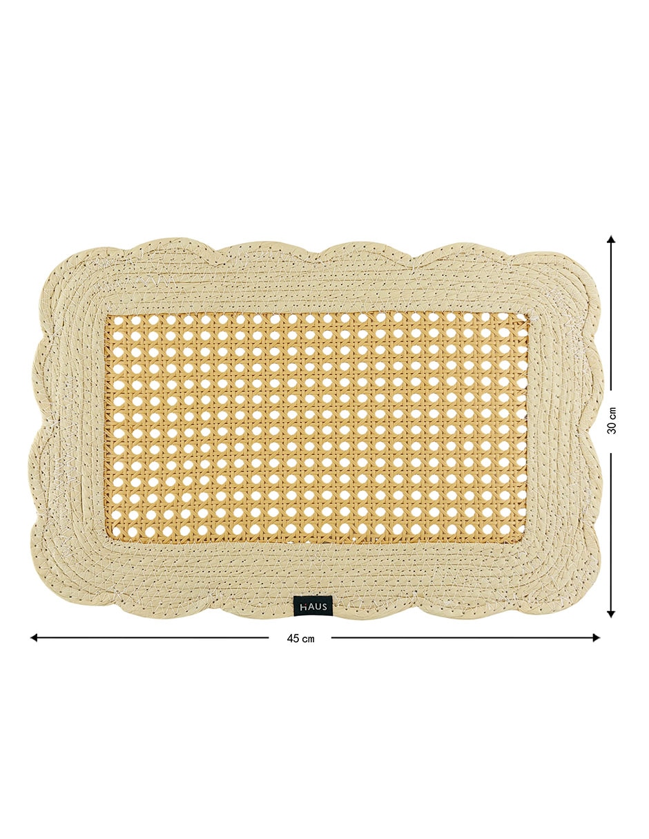 Mantel individual rectangular de fibras naturales floris 2