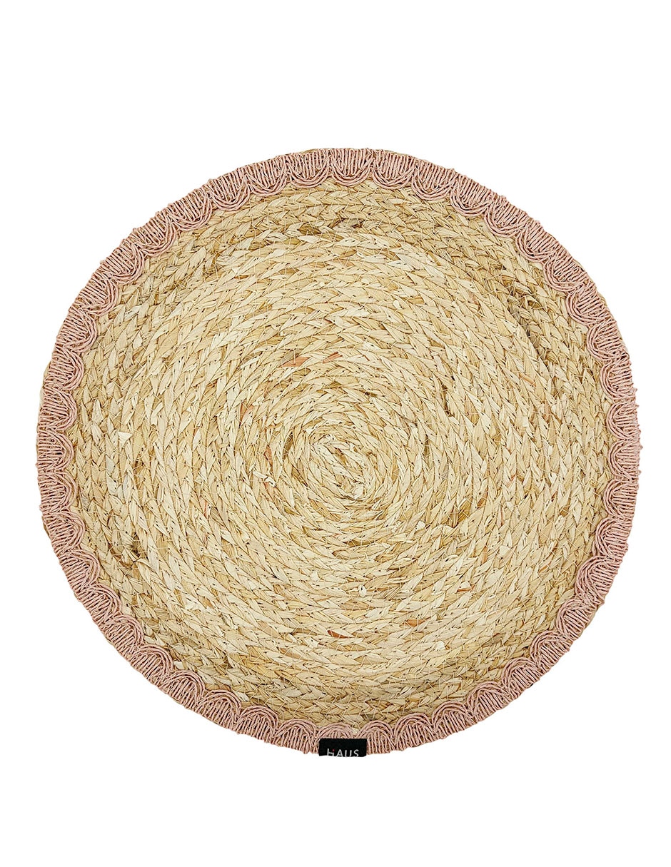 Mantel individual circular de fibras naturales Mantel individual circular de fibras naturales