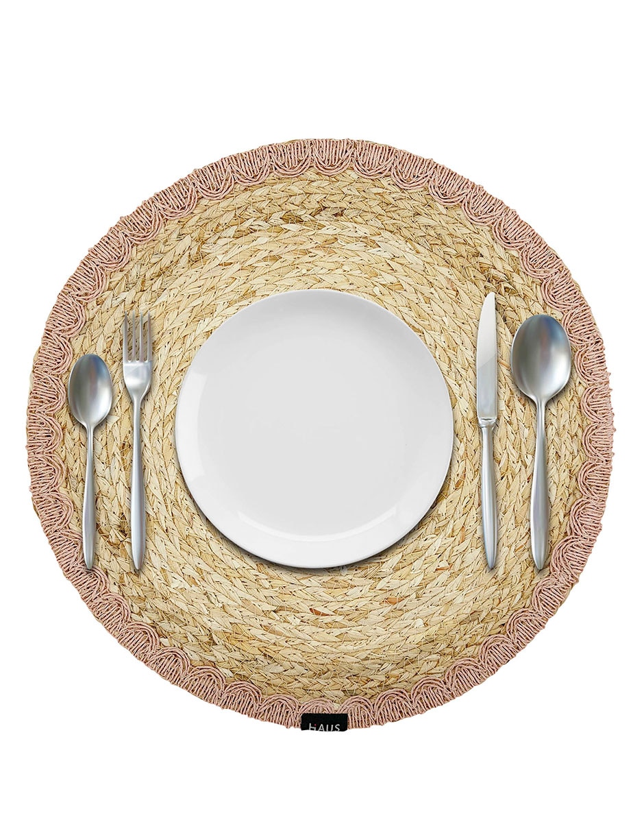 Mantel individual circular de fibras naturales 3