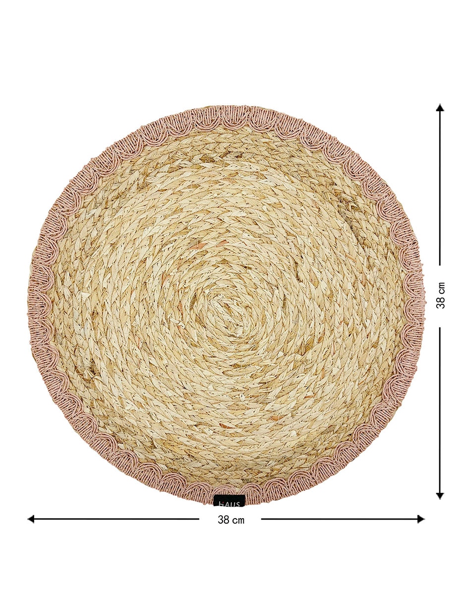 Mantel individual circular de fibras naturales 2