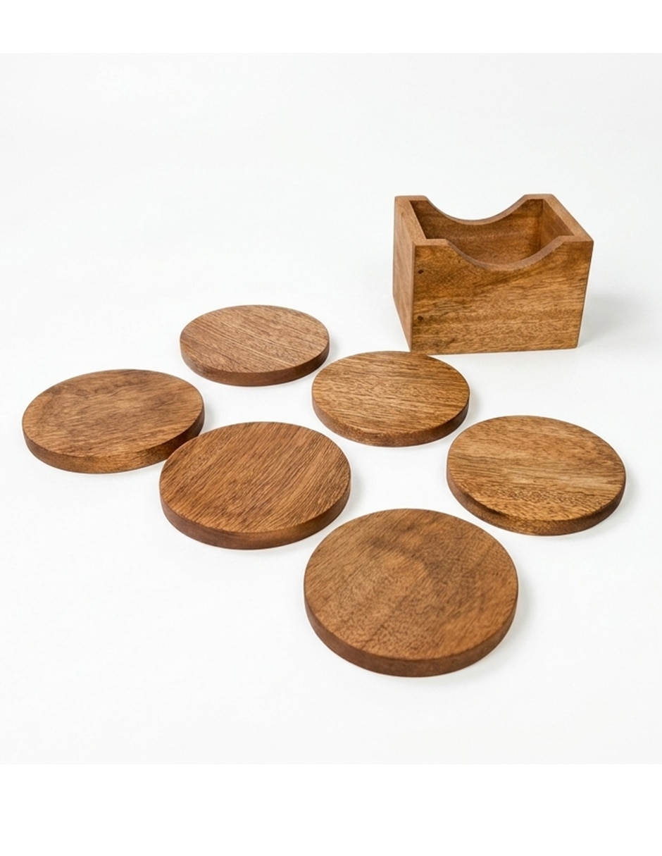 Set de portavasos Nuestra Casa de madera 6 piezas 3