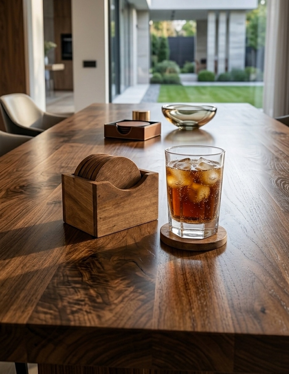 Set de portavasos Nuestra Casa de madera 6 piezas 4