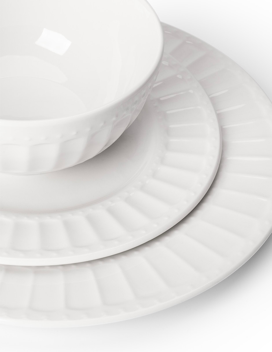 Vajilla cerrada Allegra de porcelana para 4 personas 2