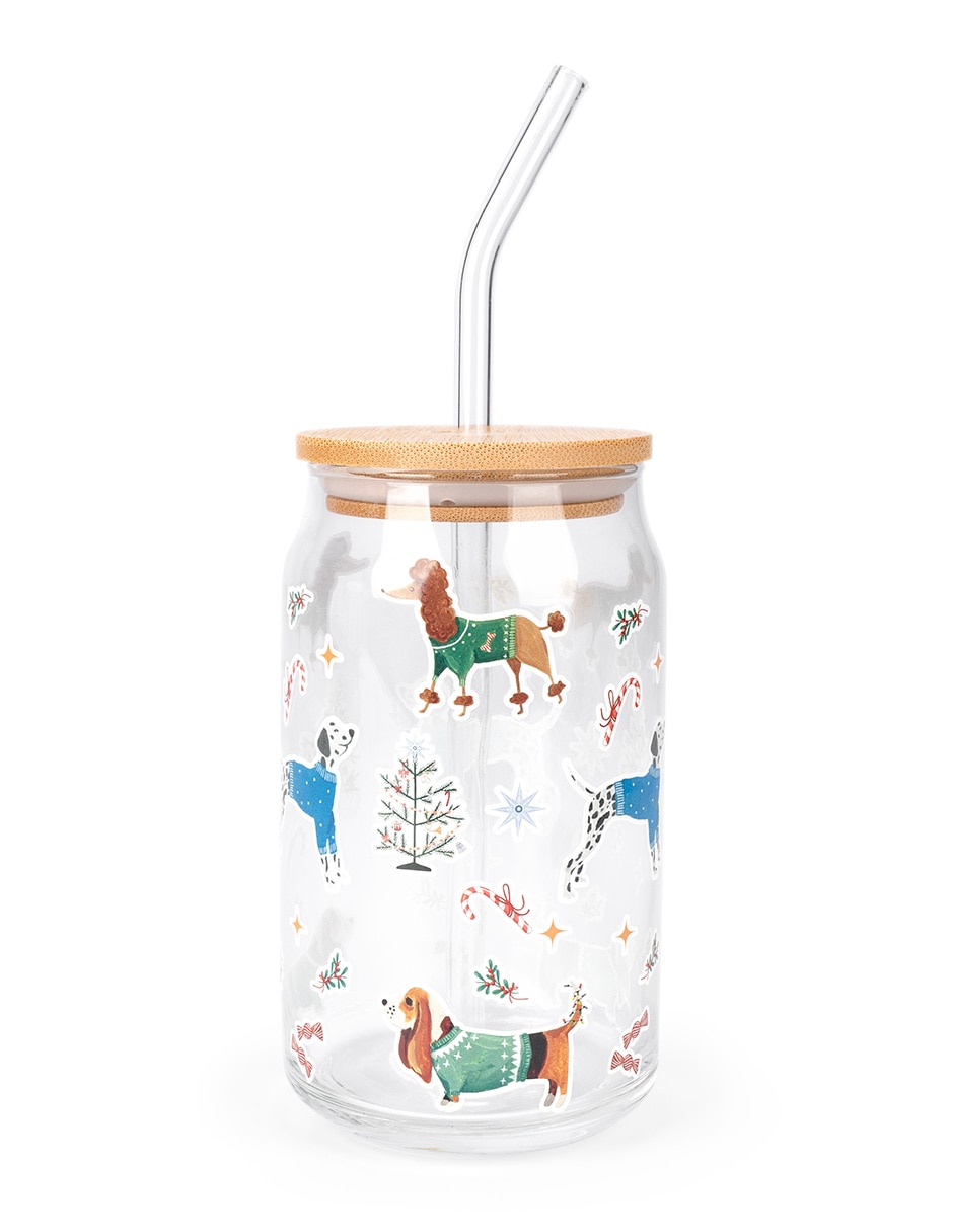 Vaso Con tapa y popote Vasonav de vidrio Vaso Con tapa y popote Vasonav de vidrio